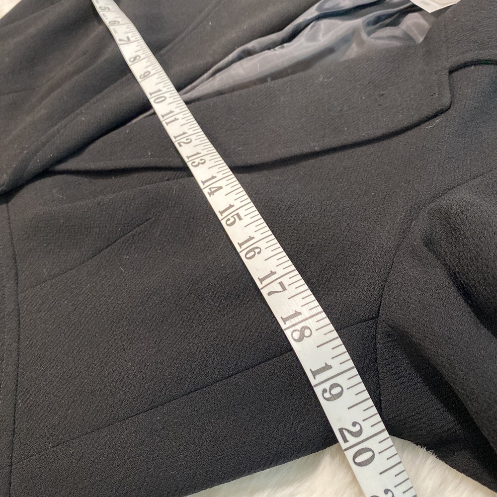 Emma James‎ Women's 10 Black Button Crepe Texture Blazer Career Slit Sleeves - Picture 4 of 10